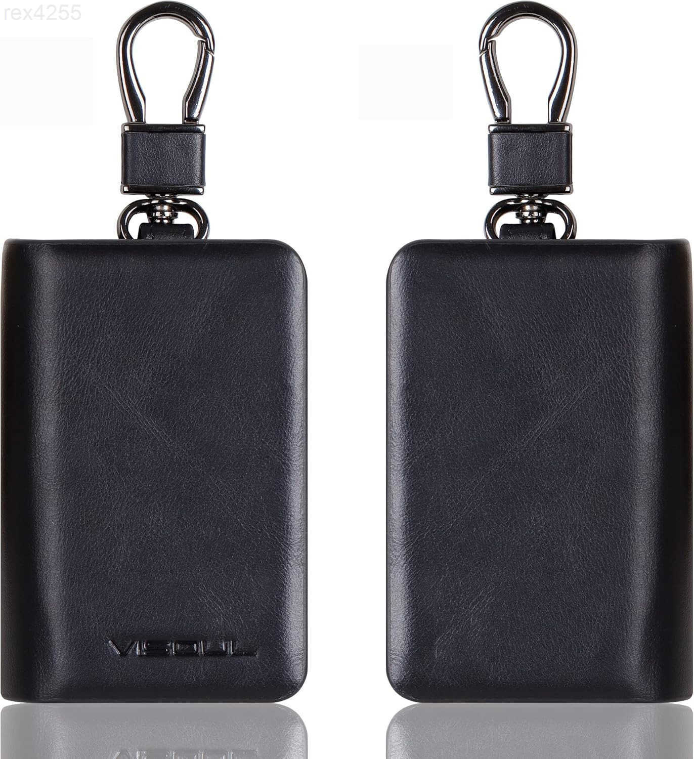 Car Key Case Holder Double Zipper Leather Car Smart Key Fob Case with Keychain for Men and WomenW250911