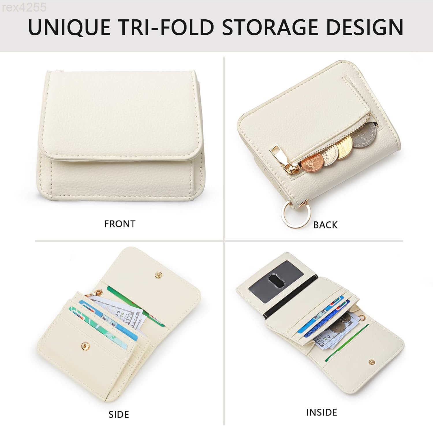 Wallet RFID Wristlet Wallets for WomenSmall Wallets Woman Key Chain Wallet with Coin Pocket and Id WindowW250911