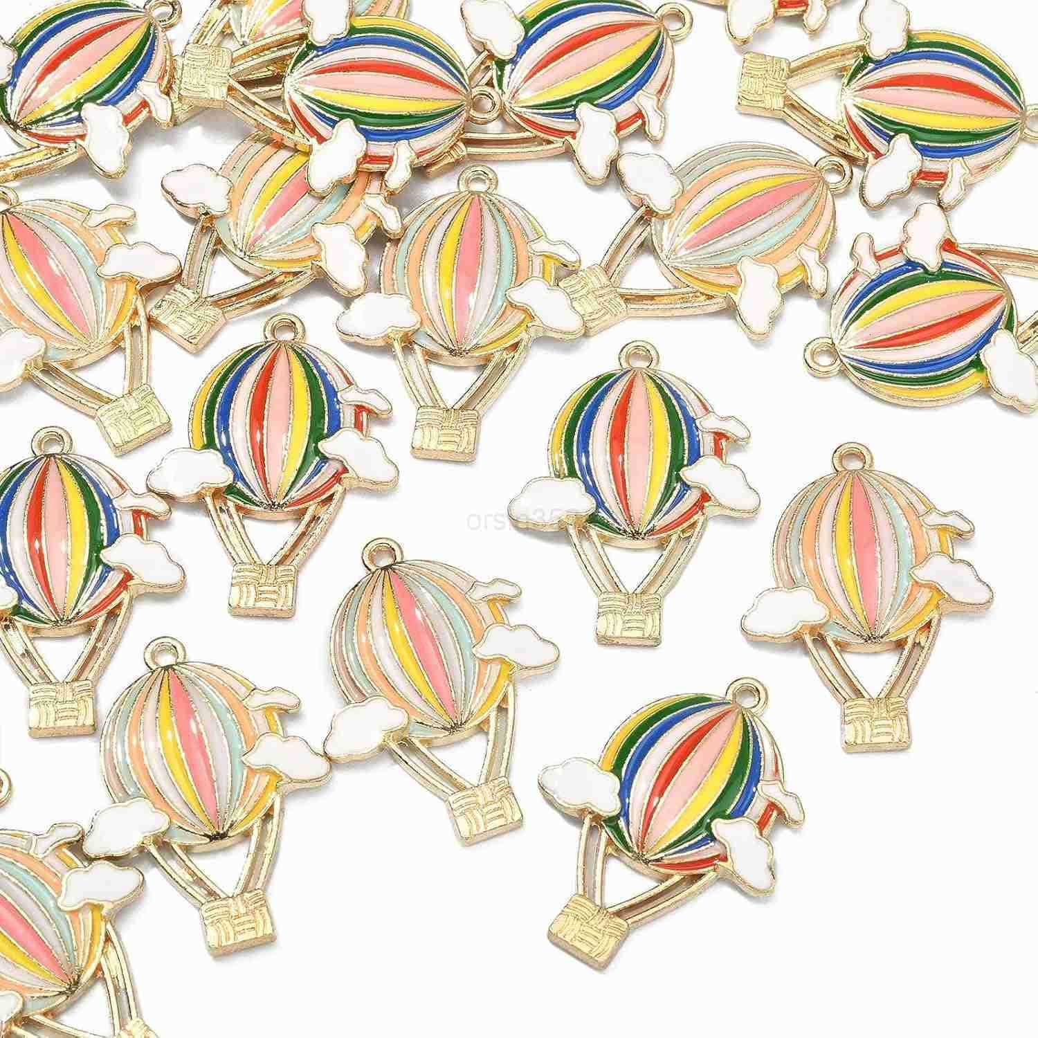 20Pcs Enamel Balloon Charms Hot Air Balloon Charms Party Jewelry Accessories for Earrings s Necklace Jewelry MakingW250911