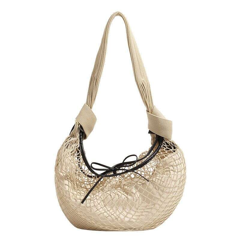 2025 Spring And Summer New Fashion Hundreds Of Color Collision Mesh Woven Cowl Design Bag