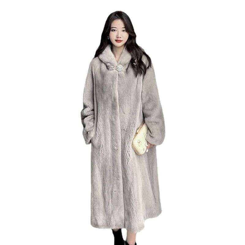 Clothing Women's Women's Winter New Long Mink Coat Casual Warm Windbreaker Loose Large Size 250912