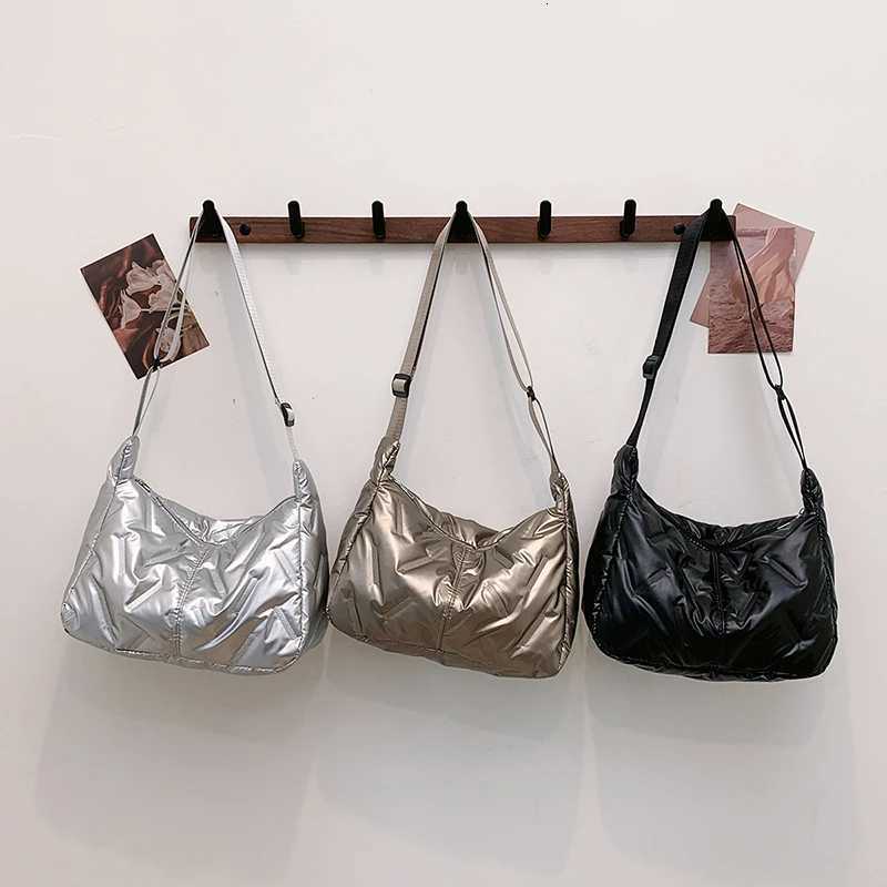 Womens 2025 New Fall Winter Puffer Tote Bag Quilted Crossbody Purse and Shoulder Handbag with Long Strap Z250911