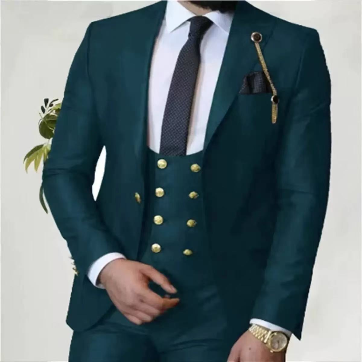 T1716 Men's Casual Suit Business Solid Color Suit