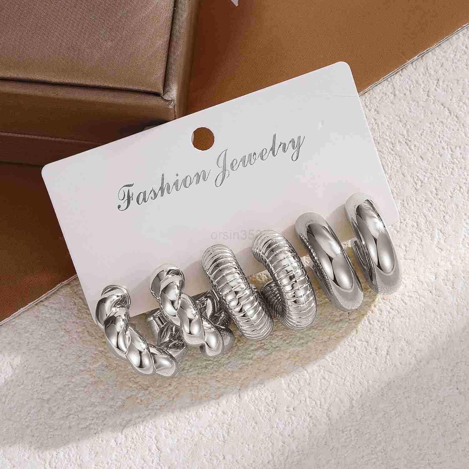 24 Pairs Gold Hoop Earrings Set for Women Hypoallergenic Chunky Chain Twisted Open Hoops Dangle Earring Packs for Birthday Party Christmas Fashion Jew