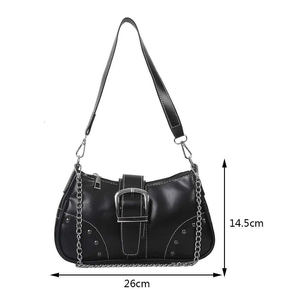 Womens Handbags Y2K Cool Style Chain Shoulder Bag Highquality Ladies Armpit Purses Fashion Solid Color Totes Female French Bag W250911