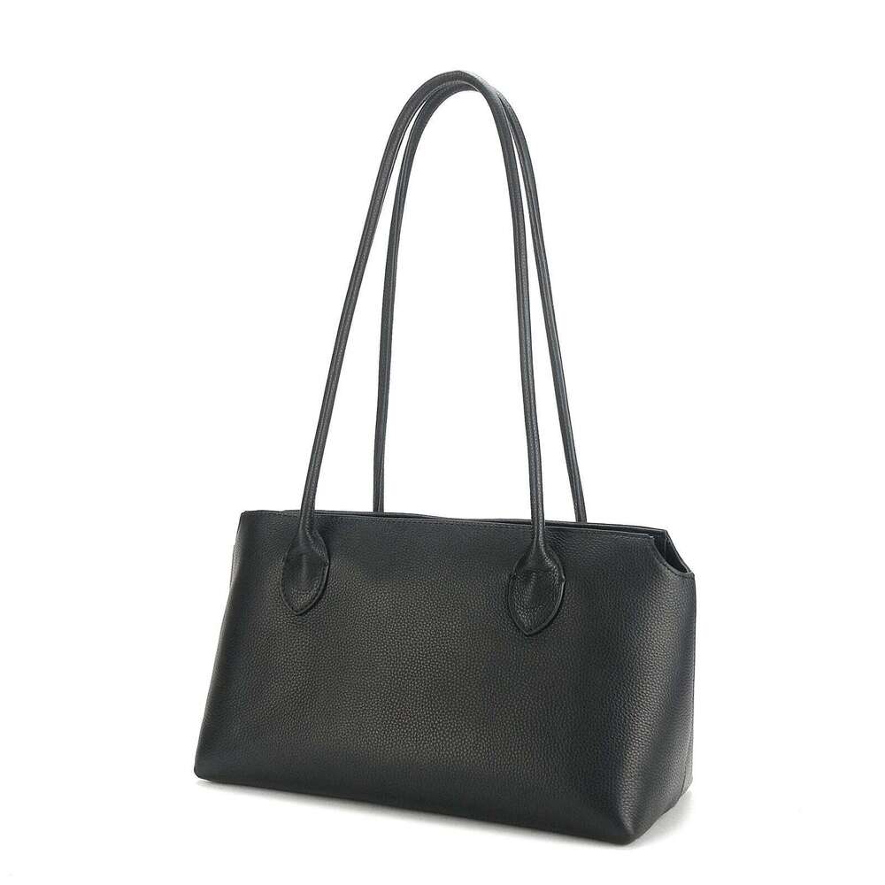 2025 Spring and Summer Leather Minimalist Style Versatile Tote Large Capacity Underarm Bag Cowhide Handbag Women