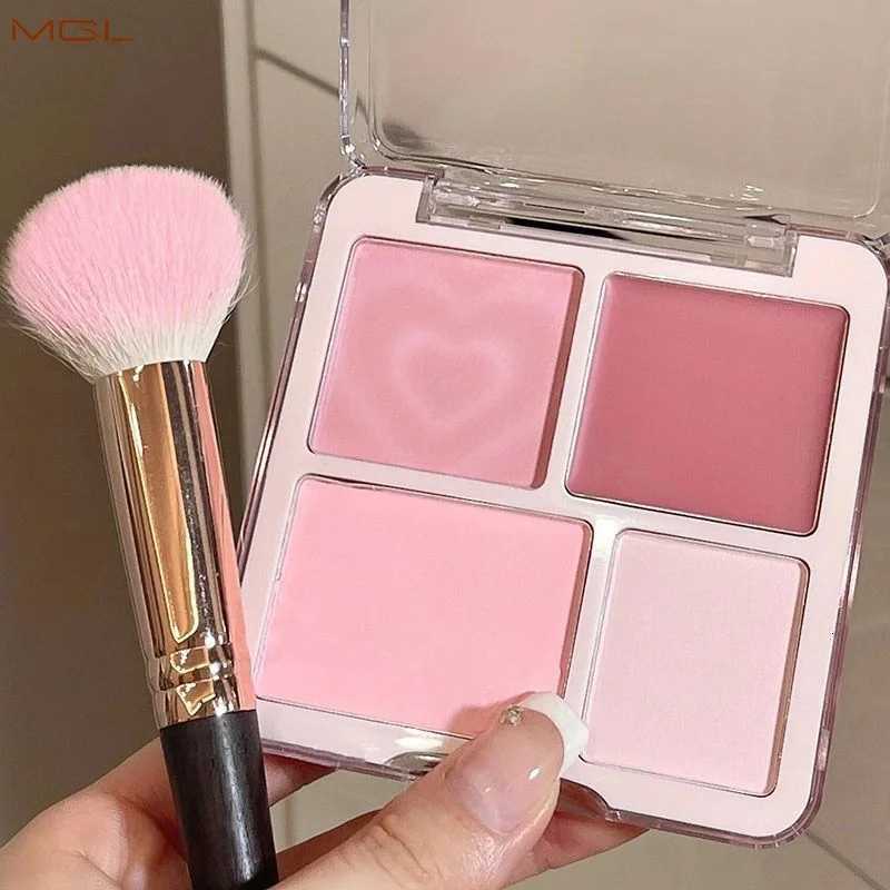 4 Color Pink Peach Blush Powder Cream Palette Highlighter Matte Expanding Color Brightening Face Blusher Rouge Makeup Cheek Tint W250911