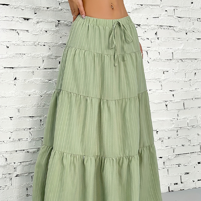 Elegant half-length skirt with LACES and large hem, loose long skirt in the style of Europe and America for women