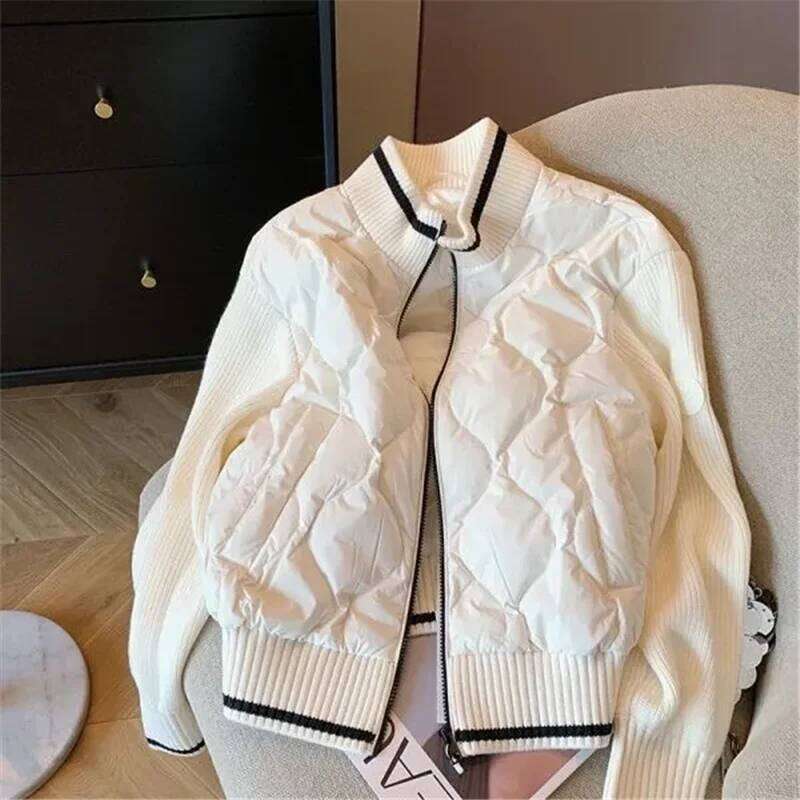 Autumn Winter Knitwear Join Together Jacket Women New Fashion Loose Casual Cotton Coat Vintage Outerwear Female