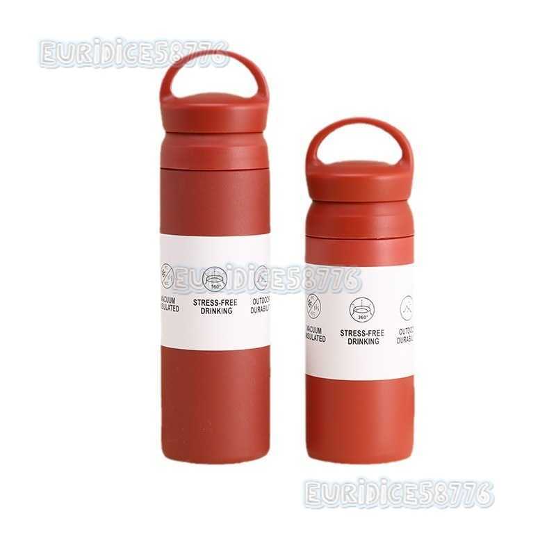 Minimalist Element Cup Handle 304 Stainless Steel Insulated Cup Frosted Doublelayer Men and Women Water Cup H250911