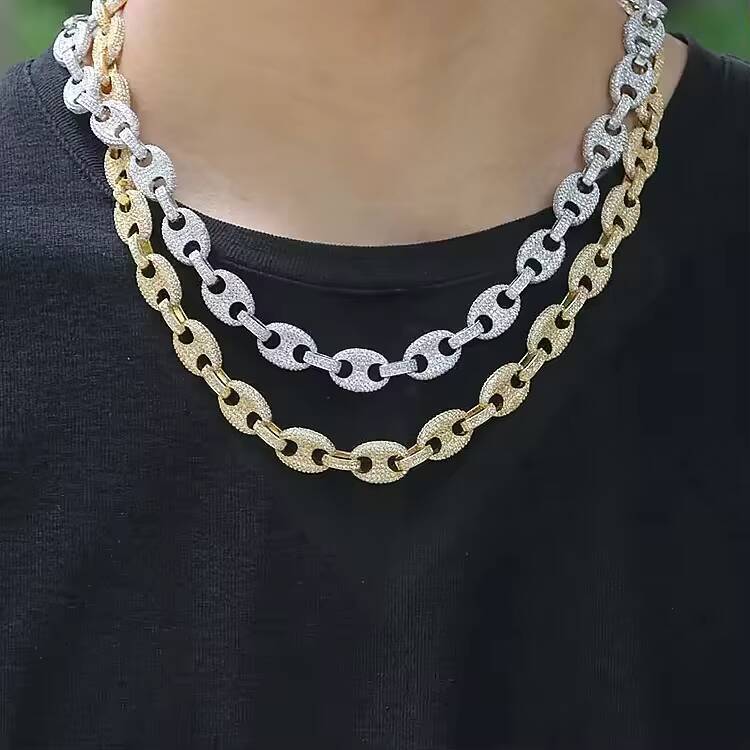 Top Ice Hip Hop Jewelry 12MM Cuban Chain Bracelets Necklace for Men for Wedding or Gift