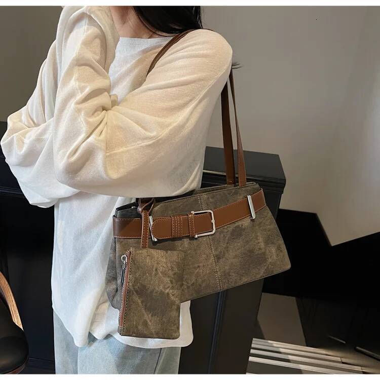 Women s Shoulder Bag Y K Fashion Spicy Girl Women s Underarm Bag PU Leather Fashion Handbag Versatile Commuter Bag Casual Retro Style Designer Bag