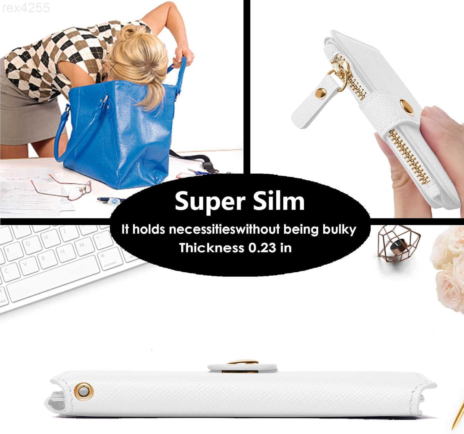 Wallet Womens Wallet PU Leather Keychain Wallet With Zipper Coin Pocket And ID Window Gift Box WhiteW250911