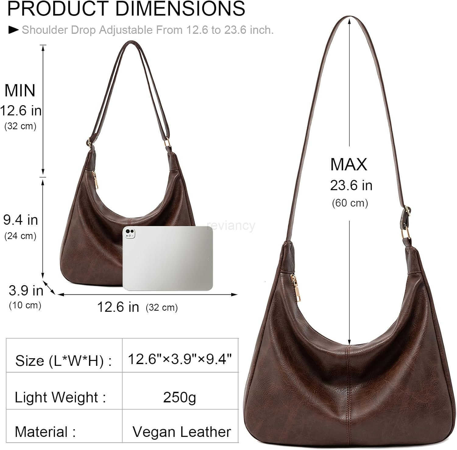 Bags for Women Foldable Vegan Leather Shoulder Handbag Slouchy Tote Crossbody PursesW250911