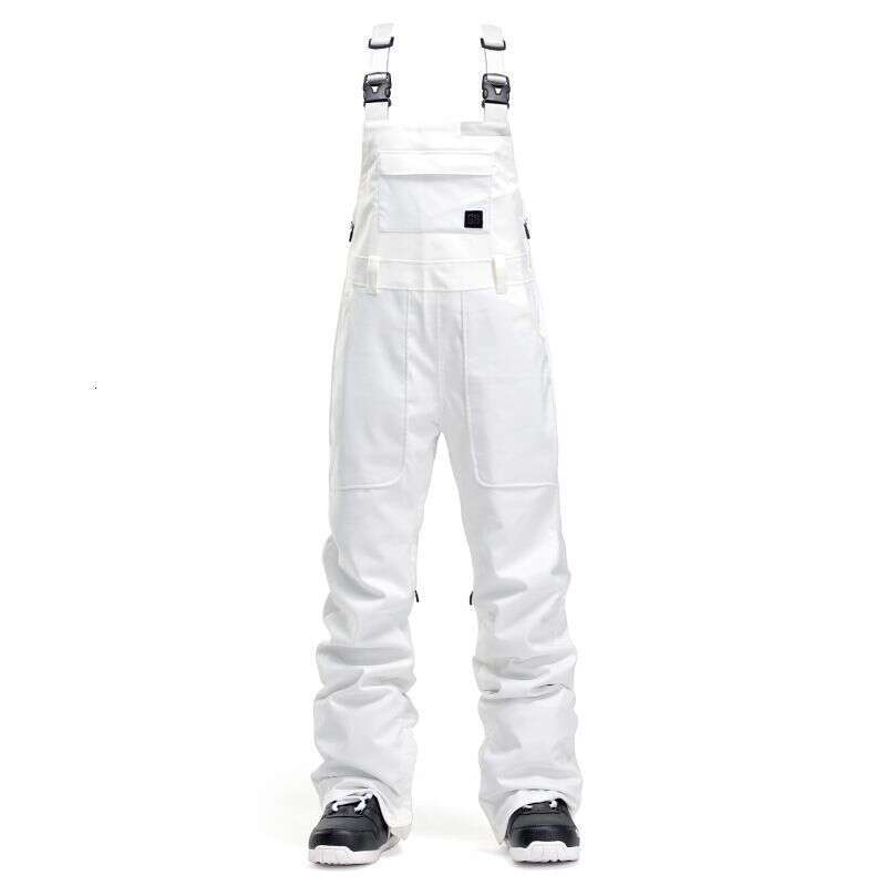 Gsouslow Strap Men's Loose Waterproof Warm Snow Pants Single-Board Double-Board Women's One-Piece Ski Suit