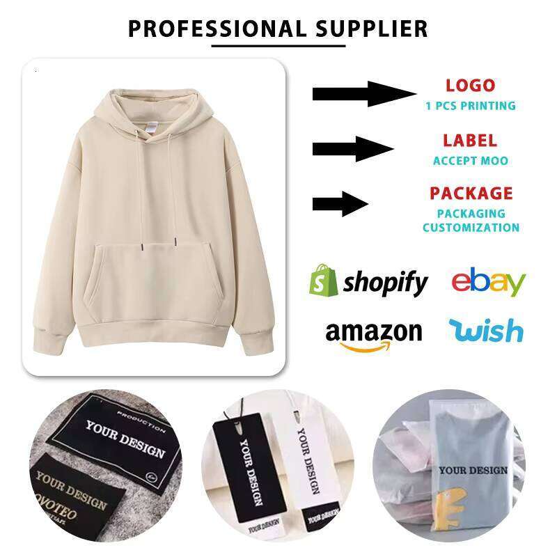 10 Colors Wool Drop Shoulder High Quality 350g Cotton Blank Men's Oversized Hoodie