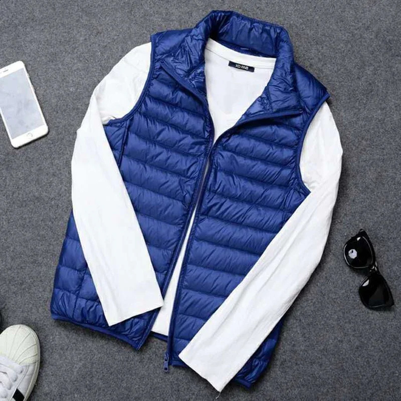 Sleeveless Mens Ultralight Down Tank Top Slim Fit Jacket Fashion Lightweight Windproof Warm Portable 250911