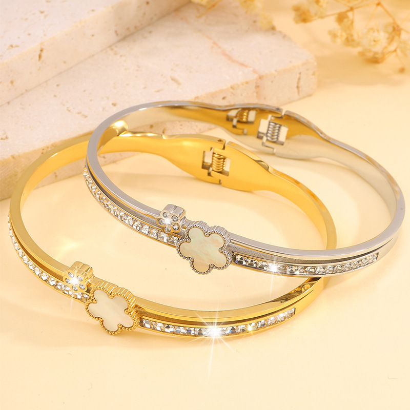 Classic five leafs Flower Designer Bangle Luxury Bracelets Women's Fashion Wedding Jewelry Accessories Trendy Fashion Party Gifts Christmas Gift 