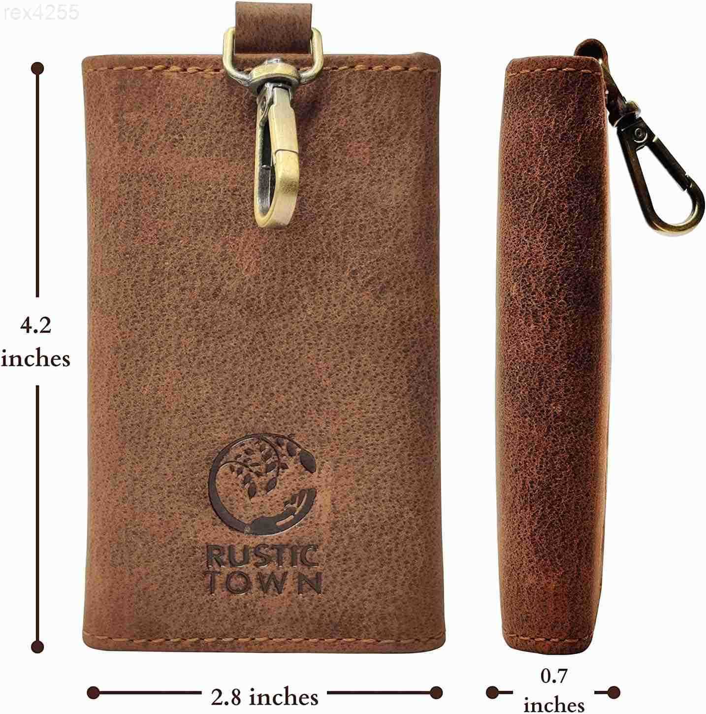 Leather Key Holder Smart Fob Car Key Loop Wallet Slim Keychain Pouch Practical Key Organizer for Men WomenW250911