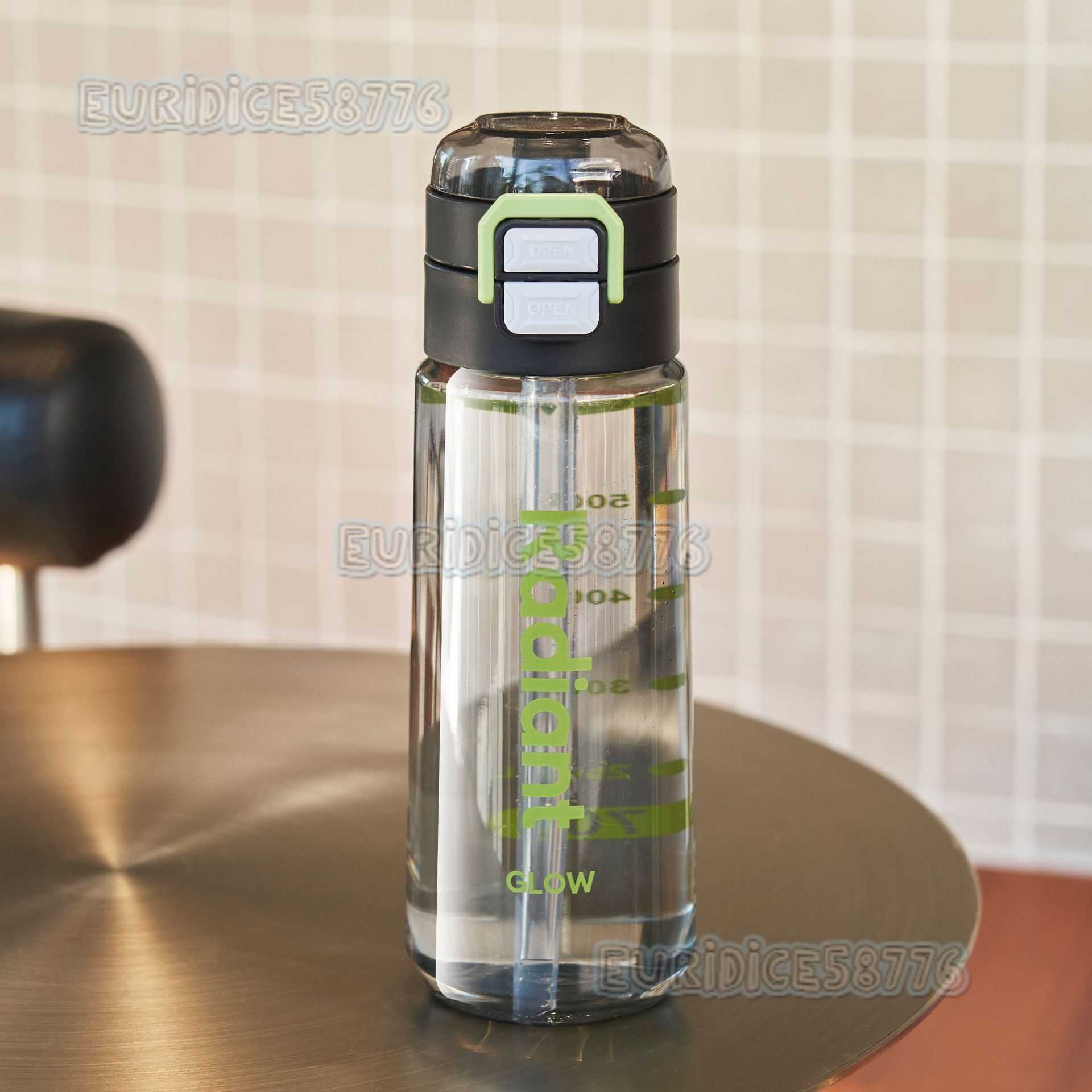 Double Drinking Cup Portable Outdoor Summer Plastic Water Bottle High Appearance Sports Water Bottle Popup Lid Unisex Straw Cup H250911