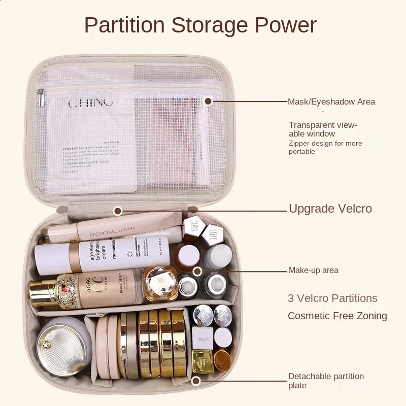 Womens Cosmetic Bag Portable Storage Bag Large Capacity makeup bag travel organizer Essentials Toiletry Bag 250911