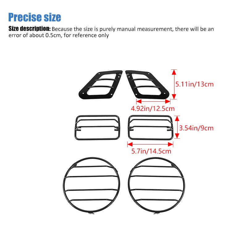 Car Large Lampshade/Turn Cover Lamp/Wheel Arch Lampshade Set For Jeep Wrangler TJ 1997-2006 External Accessories