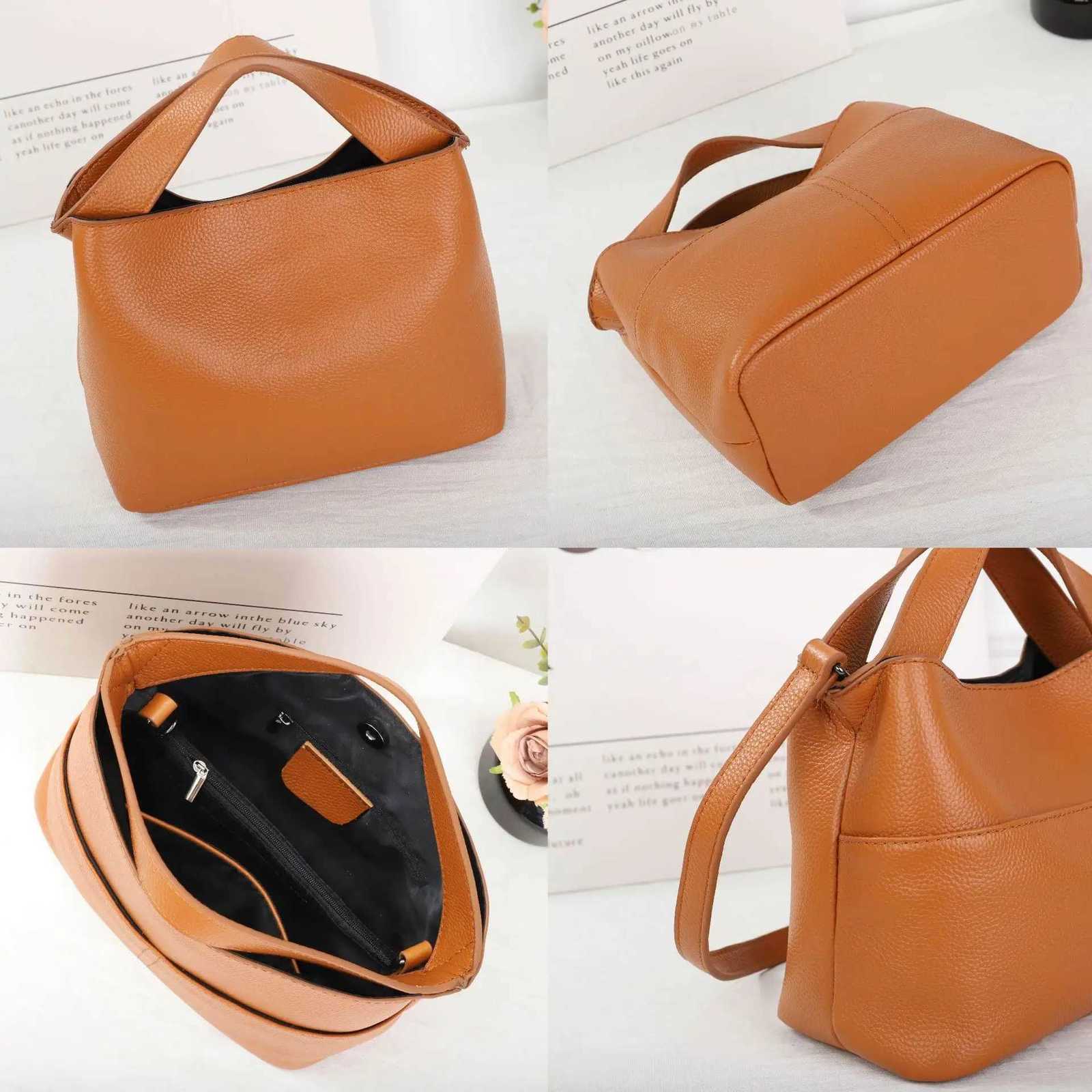 Womens TopGrain Leather Work Tote Bag Convertible Crossbody Laptop Purse for Commuting W250911