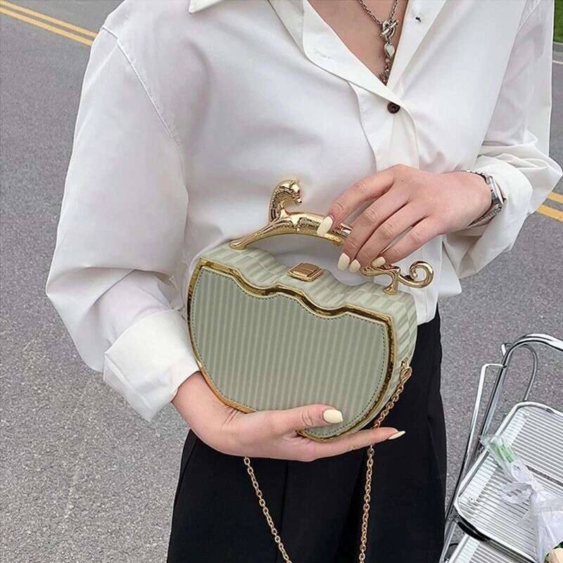 Female Designer Stripe Printed Women's Handbag Fashion Chain Crossbody Bag Box Tote 2022 Summer New Ladies Shoulder Purse