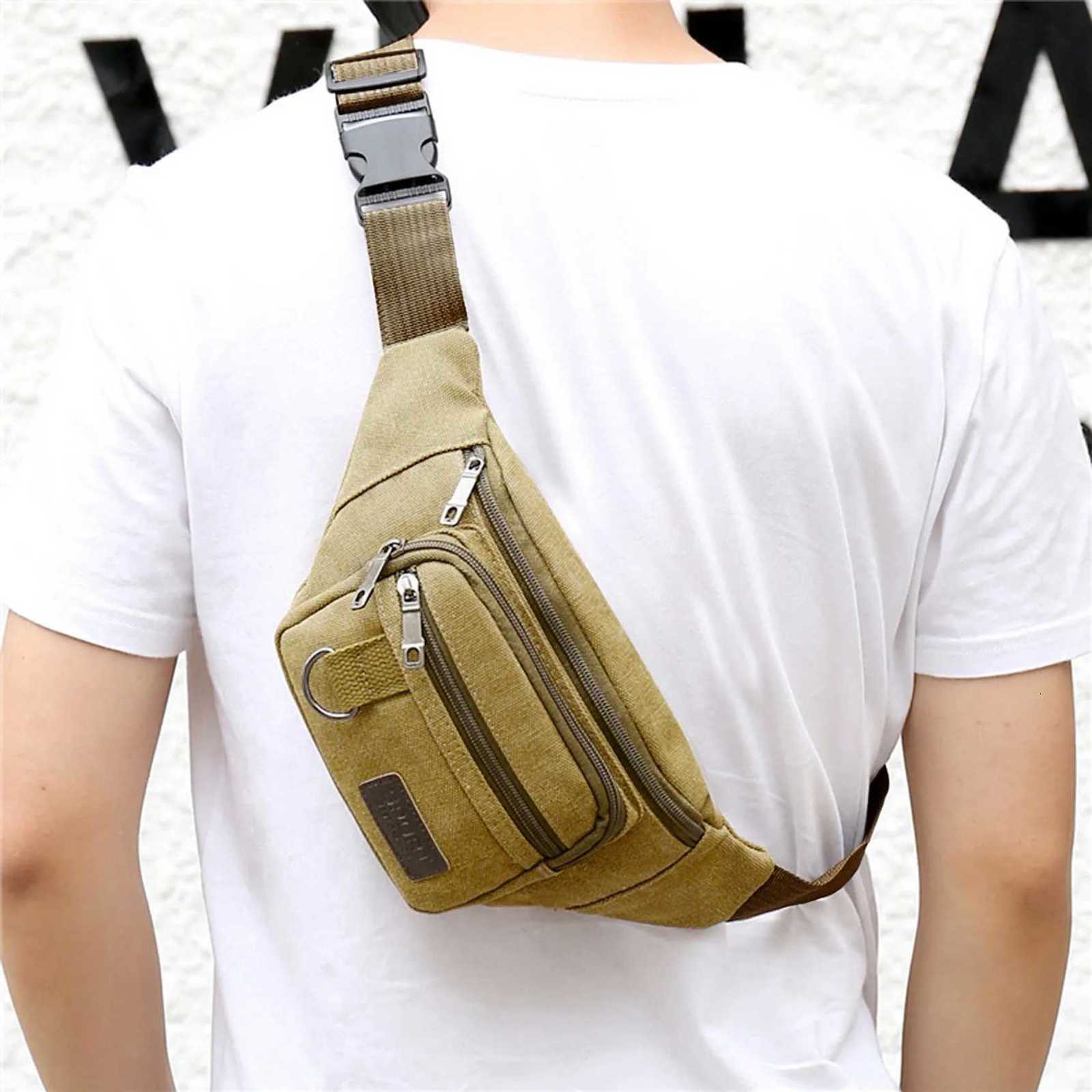 Sports Waist Packs Casual Canvas Hidden Antitheft Chest Bags Body Running for Men Women Tourist Cycle Crossbody Bag Pocket Z250911