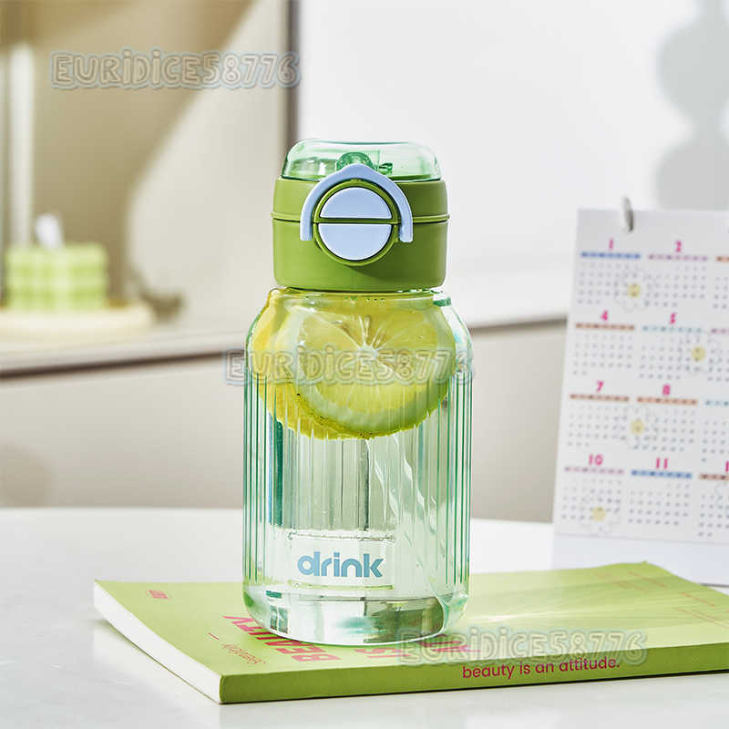 Student Straw Cup Childrens Sports Water Cup Plastic Cup Portable Dual Drinking Convenient Cup Unisex Simple Space Cup H250911