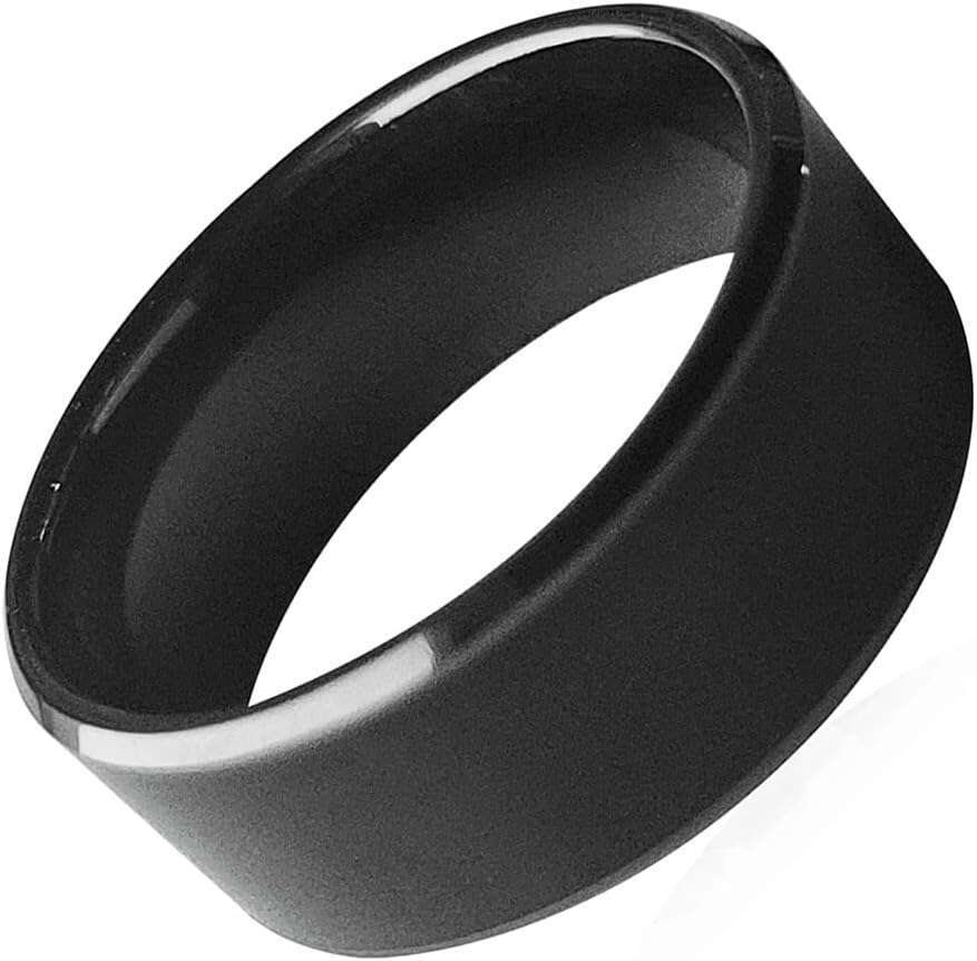 RFID Rewritable Dual Frequency In One ID T5577&IC CUID Black Ceramics Smart Finger Ring Wear for Men or Women