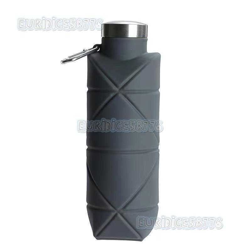 Folding Diamondshaped Water Cup Outdoor Portable Sports Water Cup Steel Lid Cup Creative Water Bottle H250911