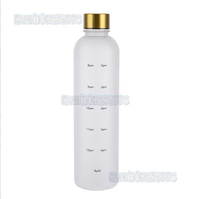 1000ml Gradient Color Space Cup Fitness Sports Water Bottle Plastic with Time Scale Travel Cup H250911