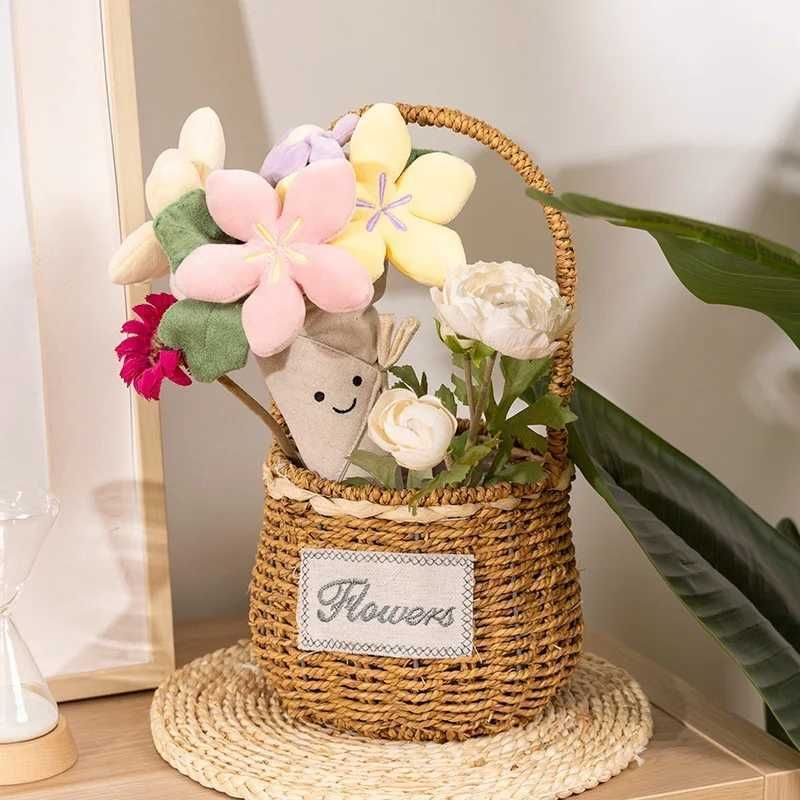 Interesting Hand-held Flowers Tulips Potted Plants Plush Toy Dolls Cute Soothing Bouquets Girls Graduation Day Gift Dolls