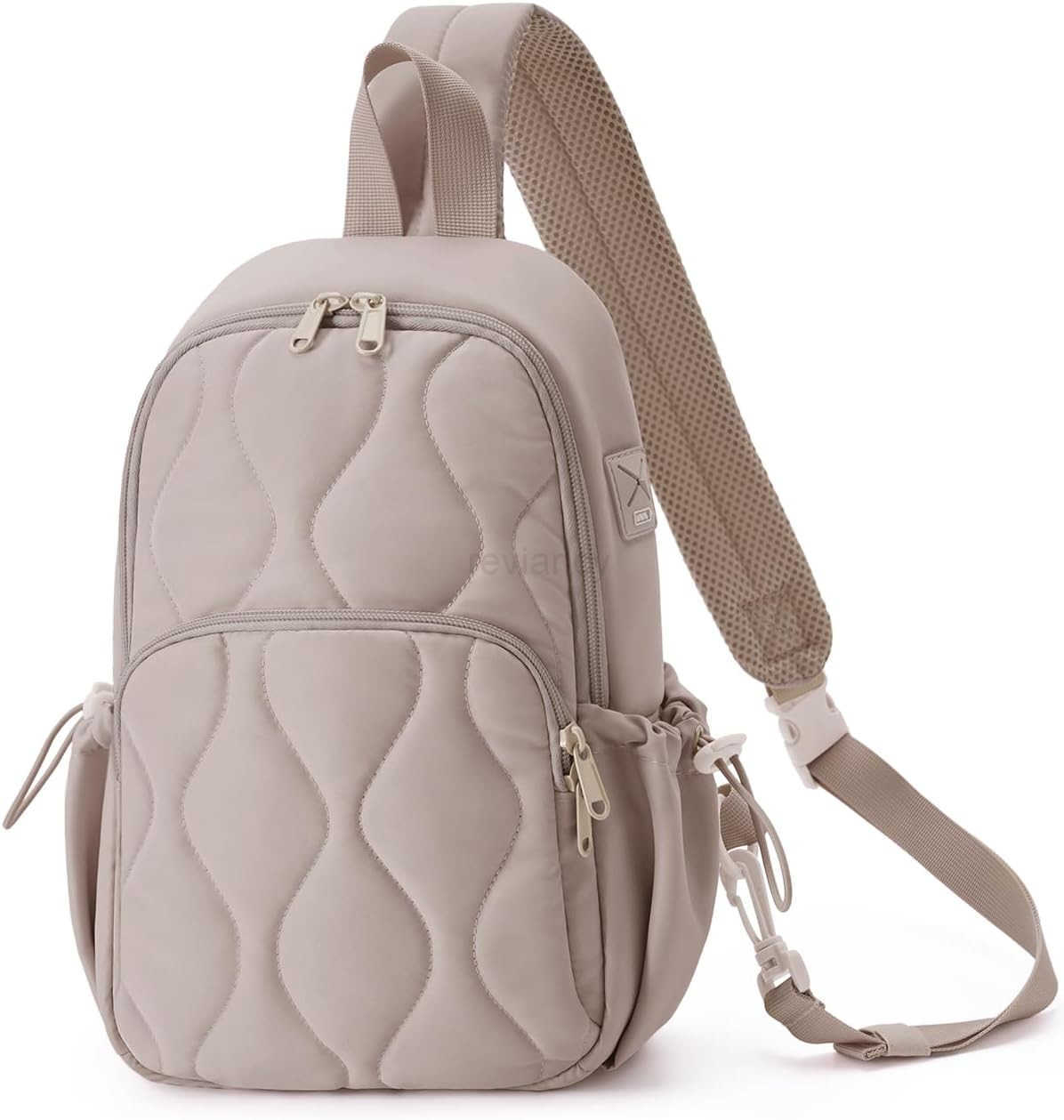 Nature Sling Bag for Women Lightweight Quilted Crossbody Bag Fits for 11 Tablet with Breathable Back Panel Anti Theft Pocket Padded Strap USB Charge P