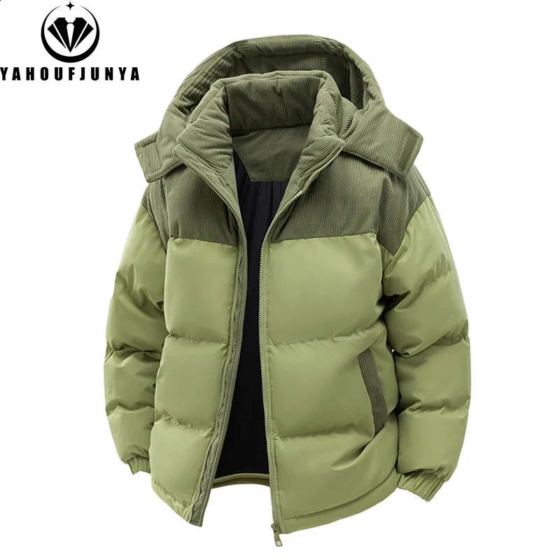 Autumn Winter Men Outdoor Removable Hooded Windbreak Jacket Coats Warm Outwear Casual Fashion Solid Parkas Male Tops 250911