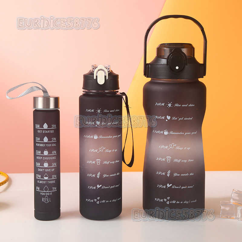 Large Capacity Threepiece Plastic Cup Set Outdoor Portable Sports Water Bottle Plastic Water Cup H250911
