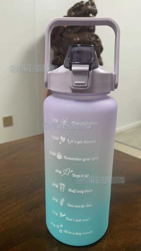 New Gradient Large Capacity Frosted Water Cup Straw Cup Outdoor Sports Kettle H250911