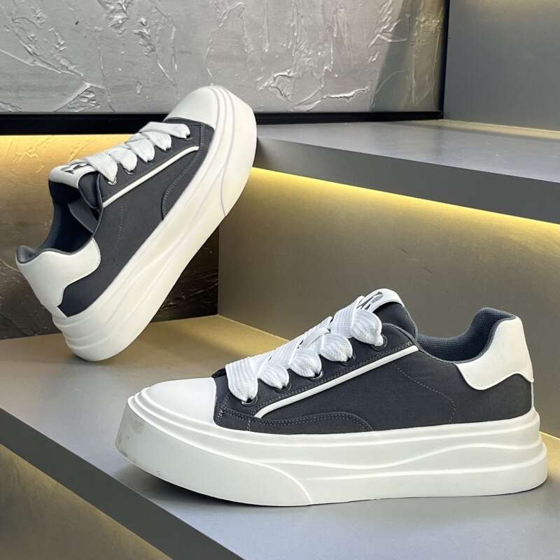 Men's Summer New Fashion Soft Sole Casual Sneakers Trendy Versatile Breathable Fabric Lace-up Sports Shoes