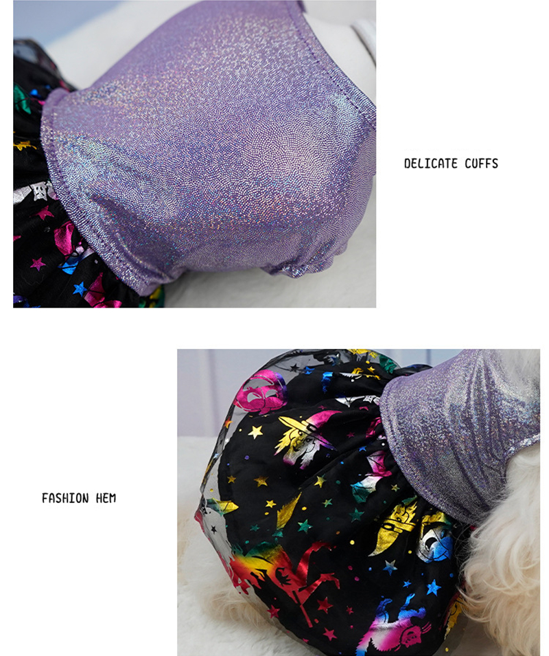 Halloween Shiny Series Dog Dress, Laser Craft Party Costume with Double-Layer Mesh Skirt, 4 Sizes for Dogs 2-14kg, Perfect for Halloween Parties, Fest