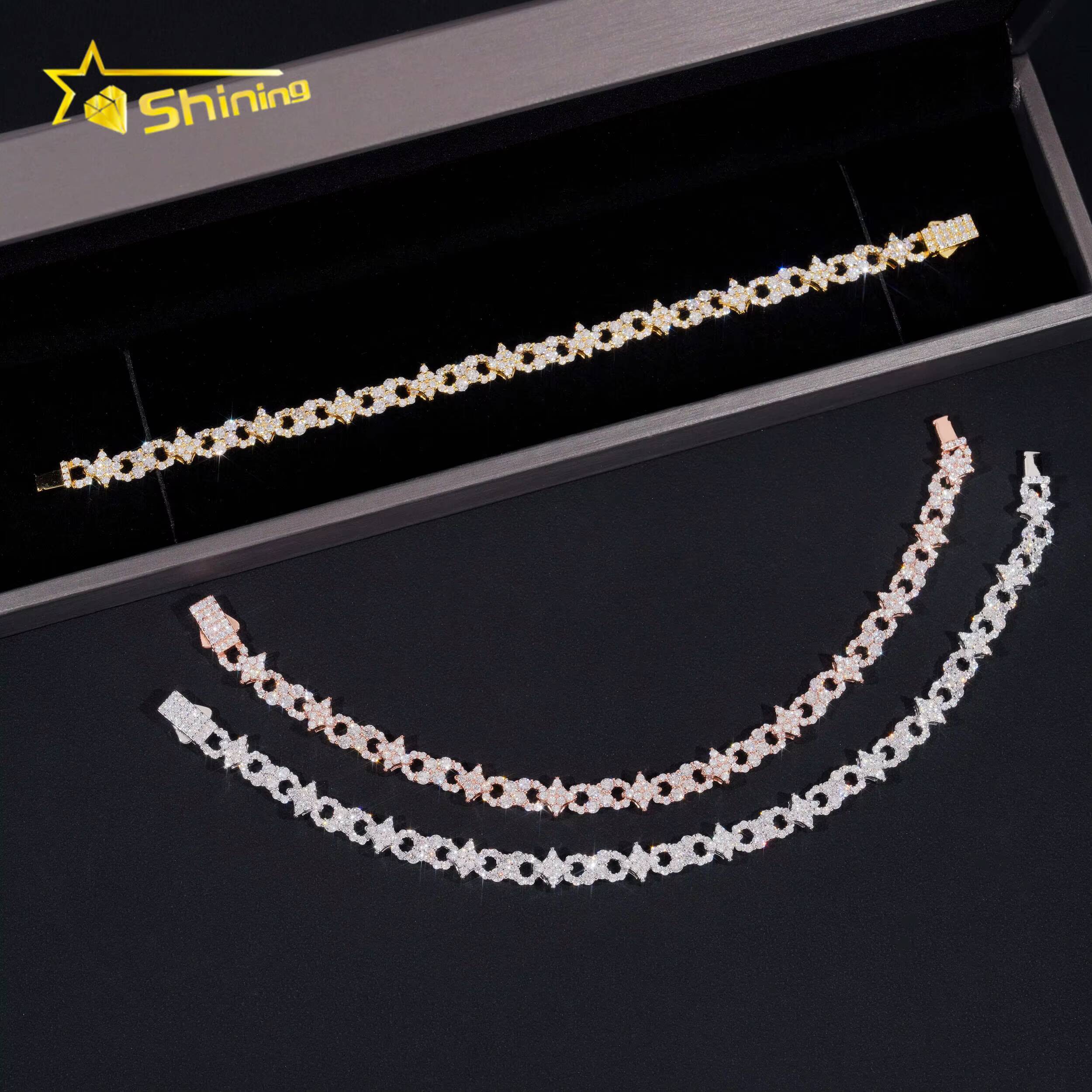 New Arrival Unisex Bracelet 925 Sterling Silver Moissanite Pass Diamonds Tester Diamonds Fast Shipping Women Men Jewelry