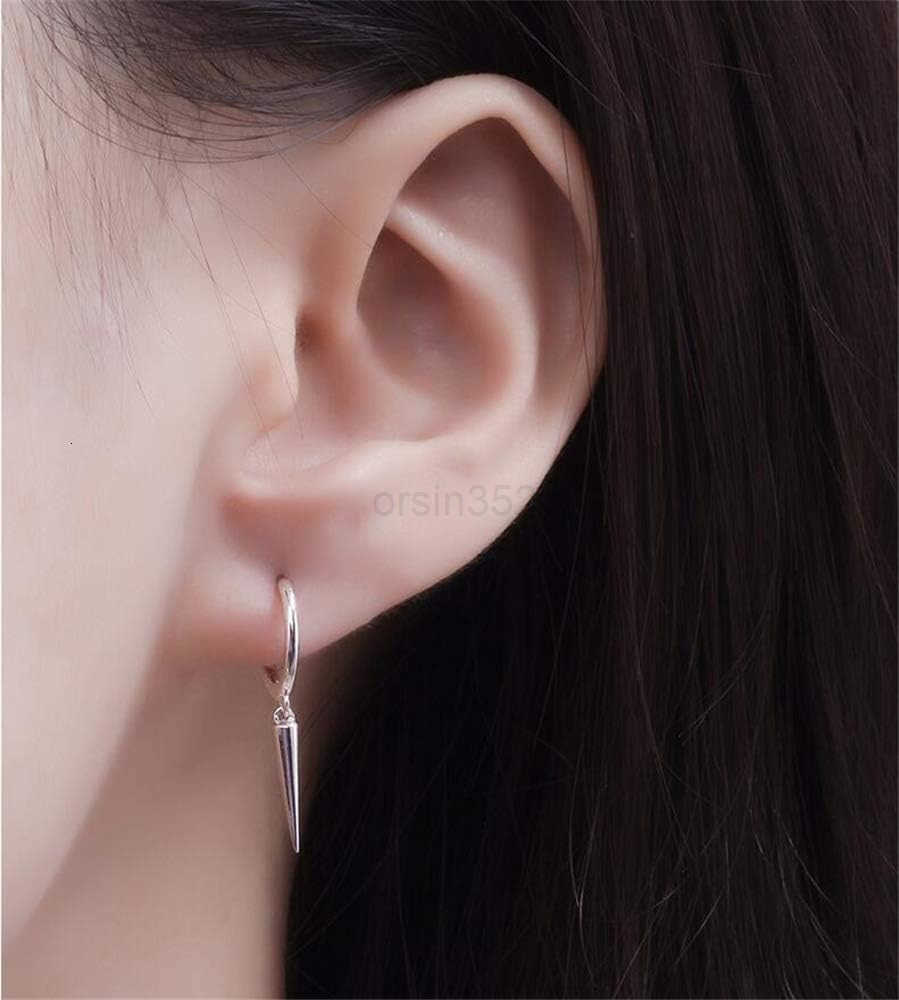 Spike Dangle Drop Hoop Earrings for Women Girls 925 Sterling Silver Charms Hoops Cuff Cartilage Stud Tragus Helix Wrap Geometric Hypoallergenic Fashio