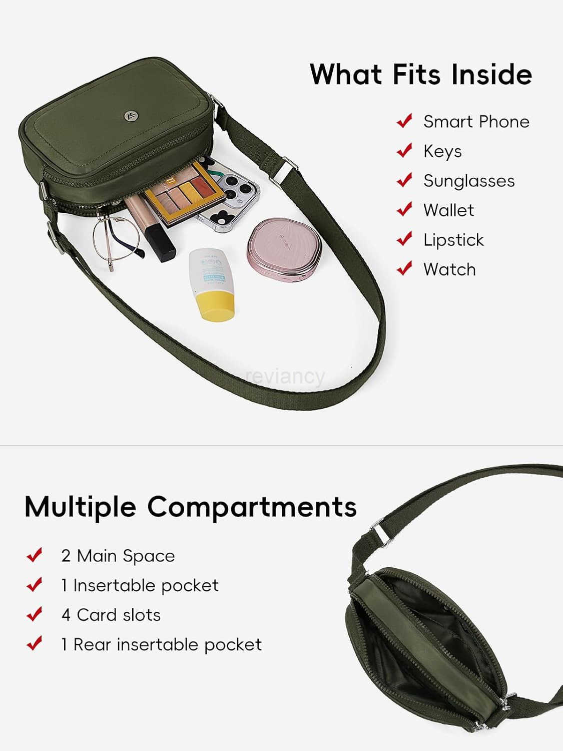 Small Crossbody Bags for Women Nylon with Adjustable Strap Zipper Crossbody Purse 1L Shoulder Bag for TravelW250911