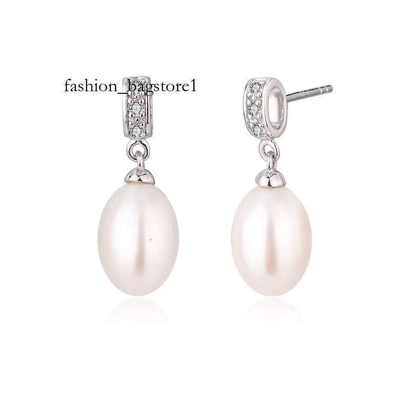 KAMMY 8-8.5mm Freshwater Pearl Fashion Designer Sier Moissanite Vintage Drop Earrings for Women