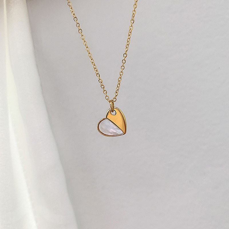 Ins Style Color Block Oil Drop Heart Collarbone Necklace for Women, Niche Minimalist Style, Simple and Elegant Fresh Sweet Choker