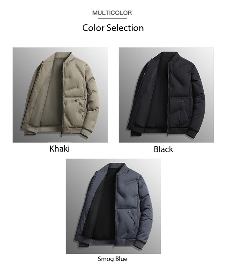 Hot Sale 2025 Men's Baseball Collar Quilted Jacket Short Winter Coat Thickened Warm Padded Parka Trendy Streetwear Youth Outerwear European code: