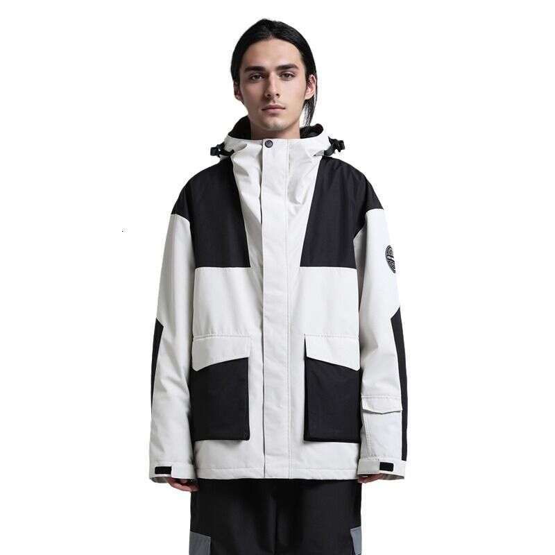 New Ski Men's Snowboard Windproof Waterproof Color Splicing Loose Outdoor Sports Professional Snow Suit
