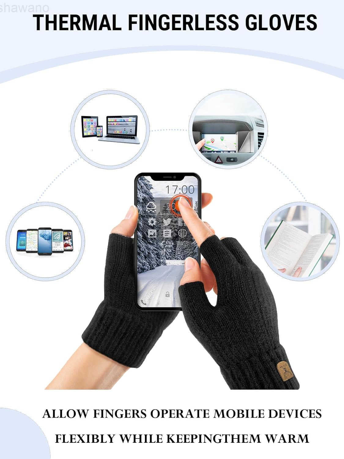Gloves Half Finger Winter Warm Knitted Gloves Working Running Biking Driving for Men and WomenW250911