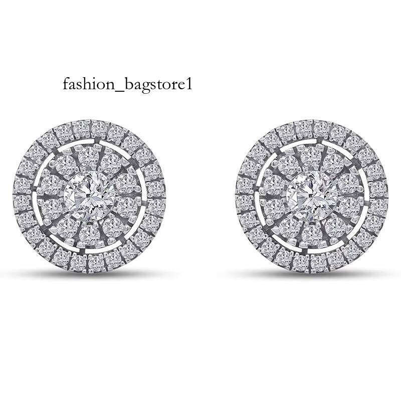 S VVS Moissanite Earrings for Men Sterling Sier Halo Cluster Stud Hip-hop Style with GRA Certificate Gift