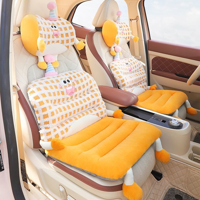 Car seat covers designed for ladies cartoon plush car seat cushions and protective pads suitable for all seasons 250910